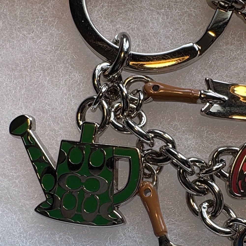 Coach Keychain with Green Watering Can and Coach mini Blue Pen - Picture 4 of 5